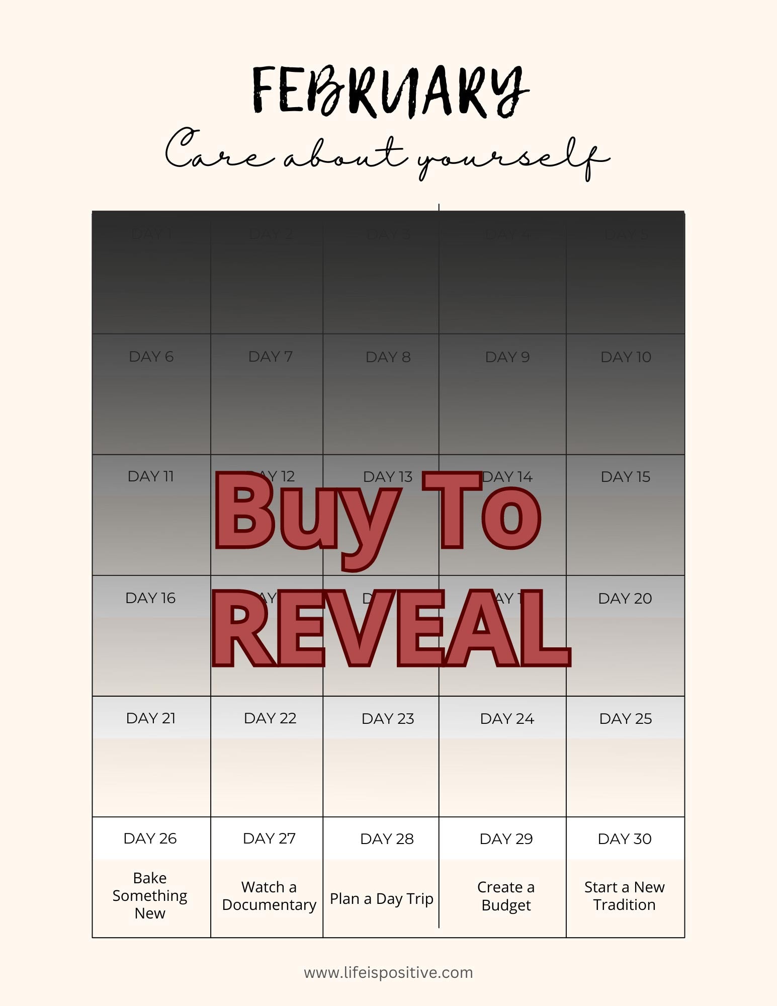 12 Month Self-Care Challenge