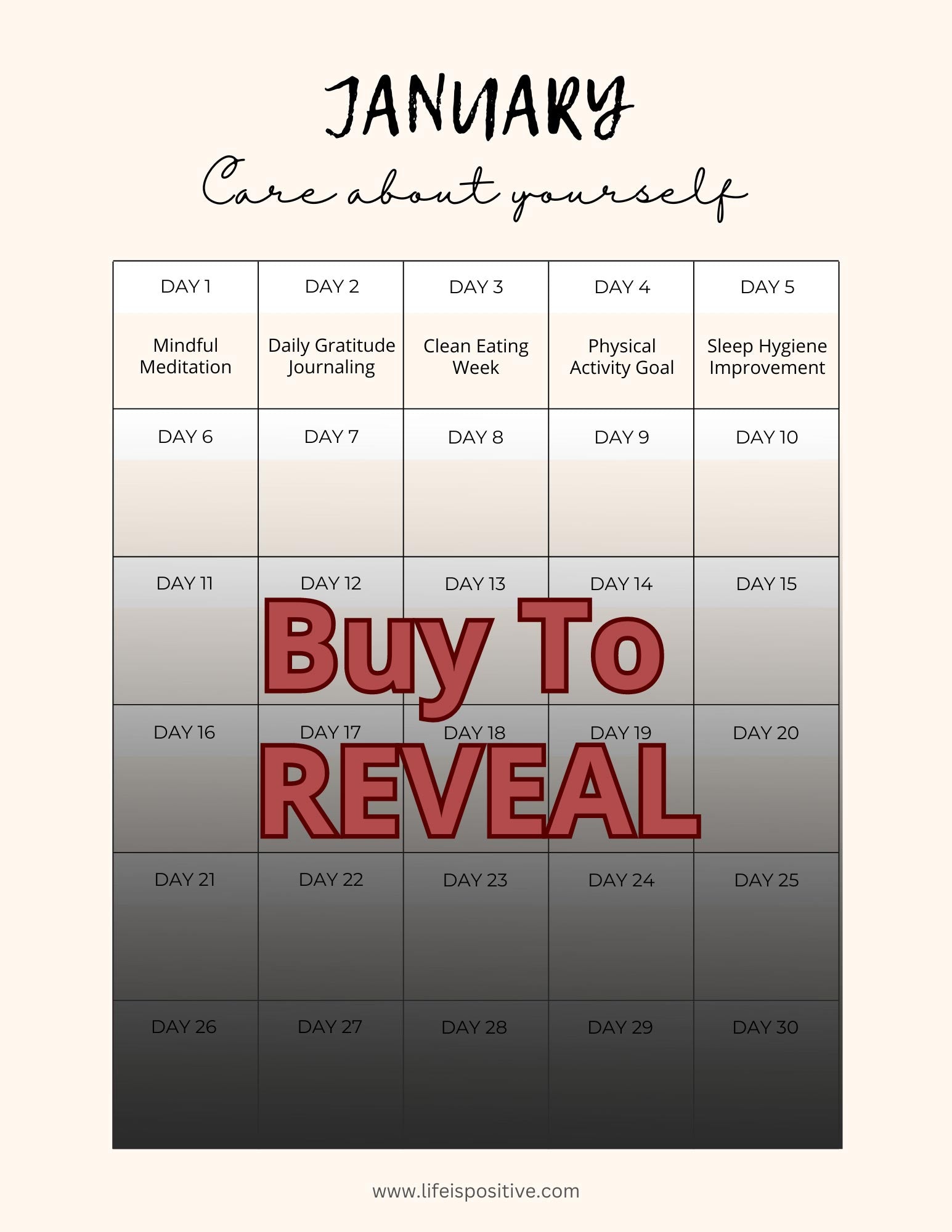 12 Month Self-Care Challenge